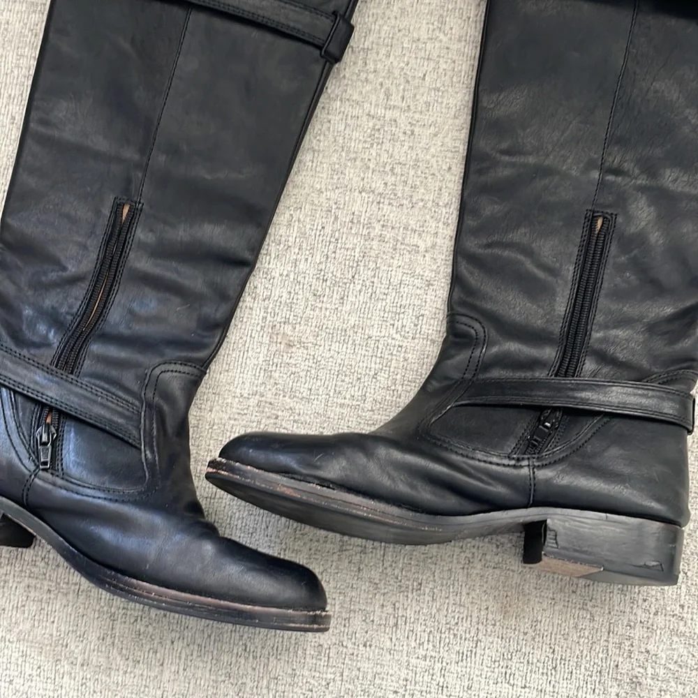 Coach Whitley Black Leather Riding Boots Size 7B